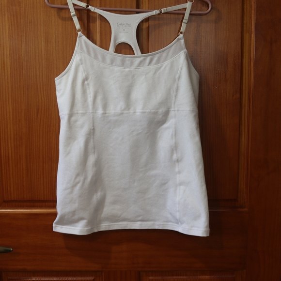 Calvin Klein White Performance Racer Back Tank Top XL - Picture 2 of 10